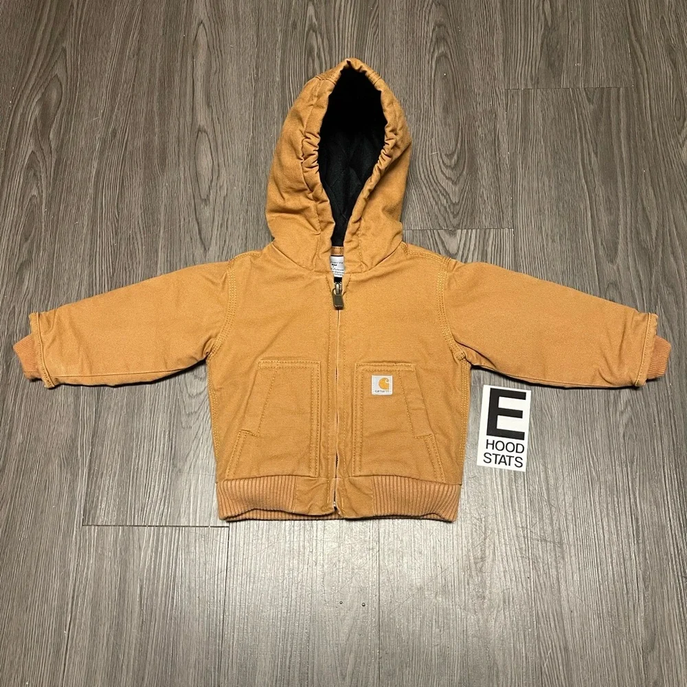 Carhartt Tan Zip Up Infant Size 6M Hooded Jacket